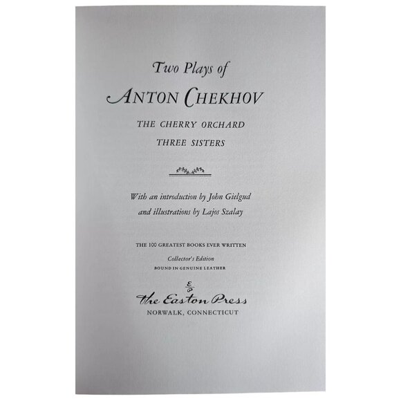Anton Chekhov Two Plays Leather Bound Collectors Edition Easton Press - Picture 4 of 5